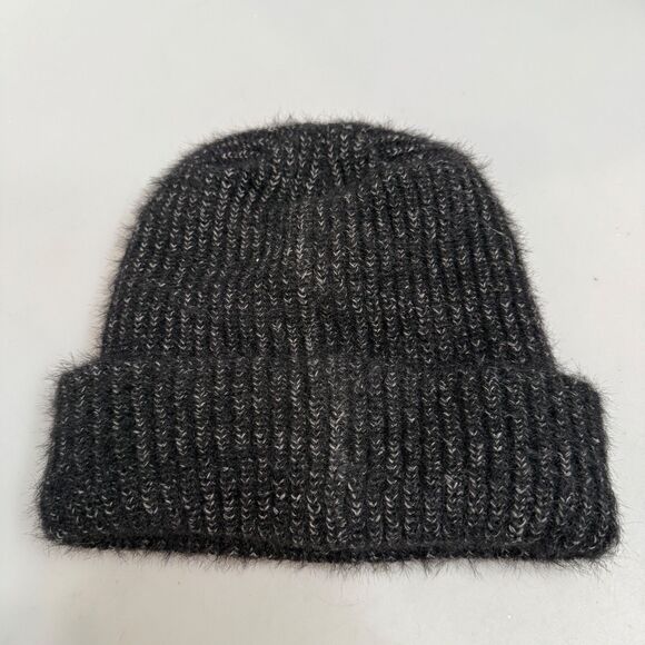 The North Face Heather Gray Wool Blend Beanie with Brown Logo and Fleece Lined- - Picture 6 of 16